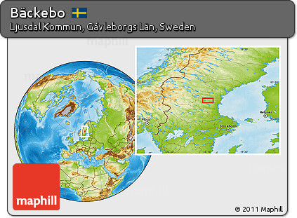 Physical Location Map of Bäckebo