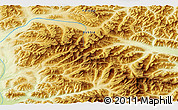 Physical 3D Map of the area around 62° 0' 21" N, 170° 55' 30" E