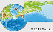 Physical Location Map of the area around 62° 0' 21" N, 177° 43' 29" E
