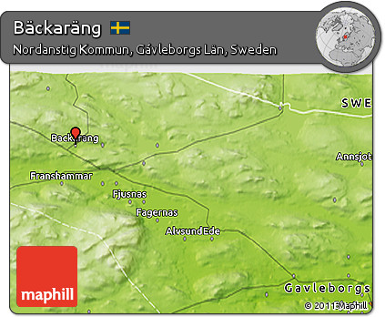 Physical 3D Map of Bäckaräng