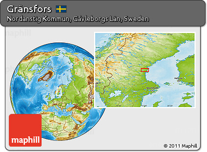 Physical Location Map of Gränsfors
