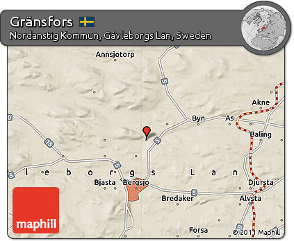 Shaded Relief Map of Gränsfors