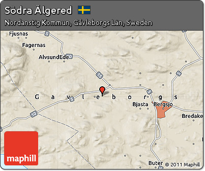 Shaded Relief Map of Södra Älgered