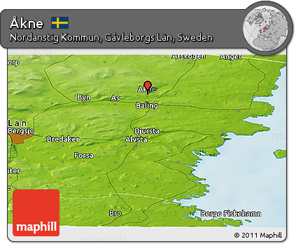 Physical Panoramic Map of Åkne