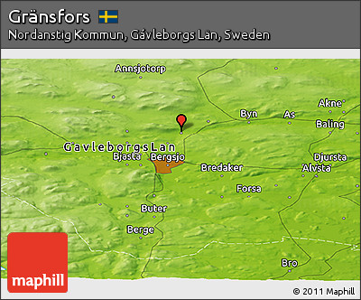 Physical Panoramic Map of Gränsfors