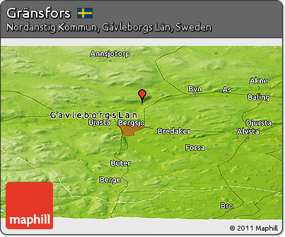 Physical Panoramic Map of Gränsfors