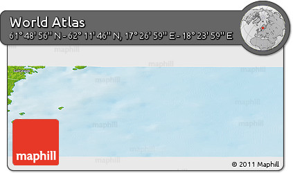 Physical Panoramic Map of the Area around 62° 0' 21" N, 17° 55' 29" E