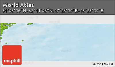 Physical Panoramic Map of the Area around 62° 0' 21" N, 17° 55' 29" E