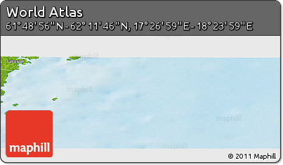 Physical Panoramic Map of the Area around 62° 0' 21" N, 17° 55' 29" E