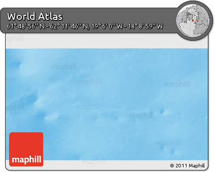 Physical 3D Map of the Area around 62° 0' 21" N, 18° 37' 30" W