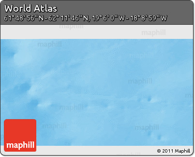 Physical 3D Map of the Area around 62° 0' 21" N, 18° 37' 30" W