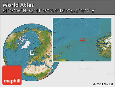 Satellite Location Map of the Area around 62° 0' 21" N, 1° 46' 29" E