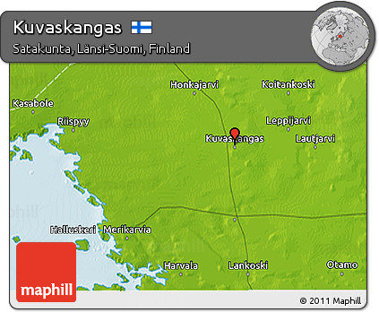 Physical 3D Map of Kuvaskangas