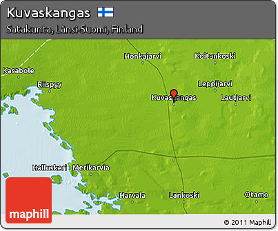 Physical 3D Map of Kuvaskangas