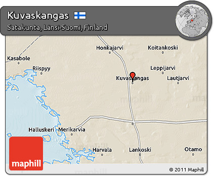 Shaded Relief 3D Map of Kuvaskangas