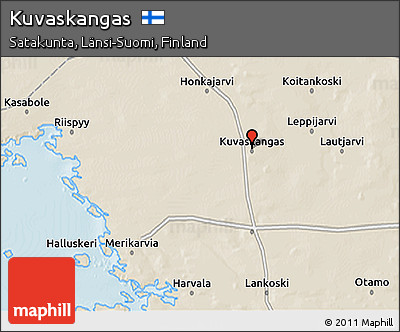 Shaded Relief 3D Map of Kuvaskangas