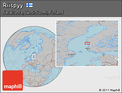 Gray Location Map of Riispyy, hill shading