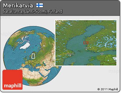 Satellite Location Map of Merikarvia