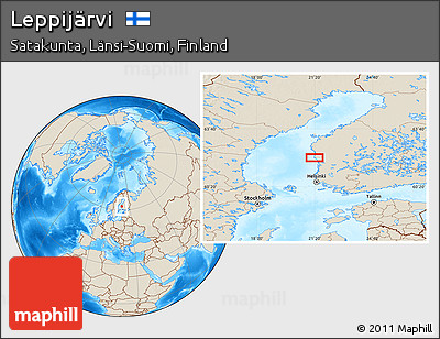 Shaded Relief Location Map of Leppijärvi