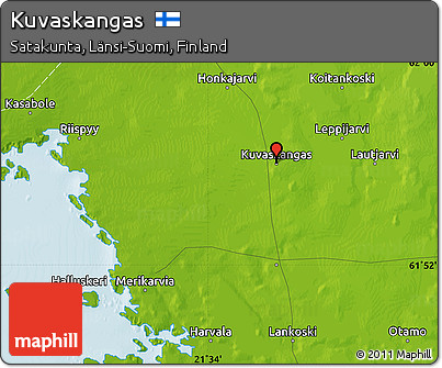 Physical Map of Kuvaskangas