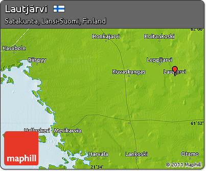 Physical Map of Lautjärvi