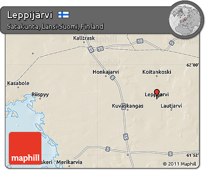 Shaded Relief Map of Leppijärvi