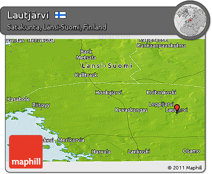 Physical Panoramic Map of Lautjärvi