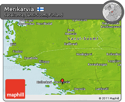 Physical Panoramic Map of Merikarvia