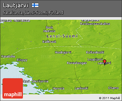 Physical Panoramic Map of Lautjärvi