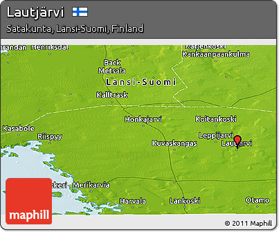 Physical Panoramic Map of Lautjärvi