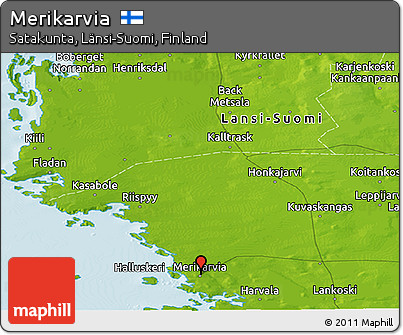 Physical Panoramic Map of Merikarvia