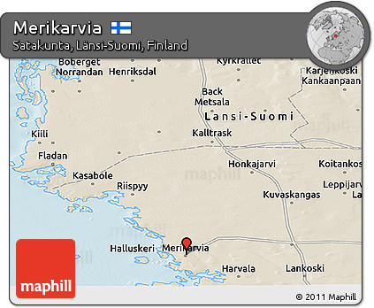 Shaded Relief Panoramic Map of Merikarvia