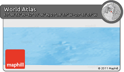Shaded Relief Panoramic Map of the Area around 62° 0' 21" N, 21° 10' 29" W