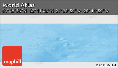 Shaded Relief Panoramic Map of the Area around 62° 0' 21" N, 21° 10' 29" W