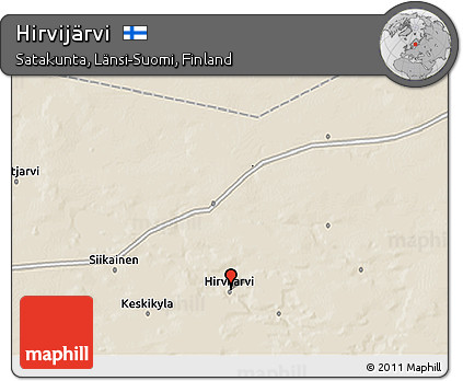 Shaded Relief 3D Map of Hirvijärvi