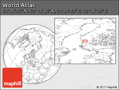Blank Location Map of the Area around 62° 0' 21" N, 22° 10' 29" E