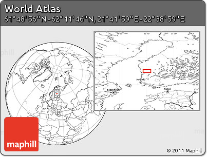 Blank Location Map of the Area around 62° 0' 21" N, 22° 10' 29" E