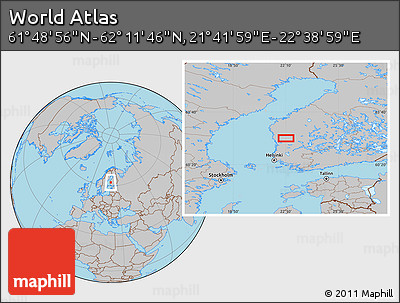 Gray Location Map of the Area around 62° 0' 21" N, 22° 10' 29" E