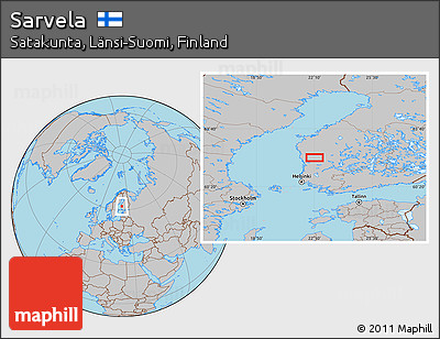 Gray Location Map of Sarvela