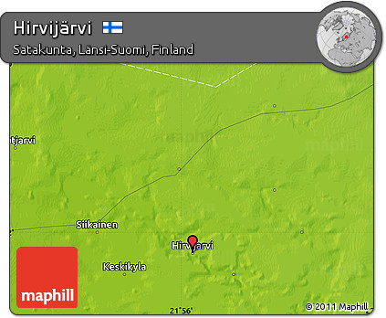 Physical Map of Hirvijärvi