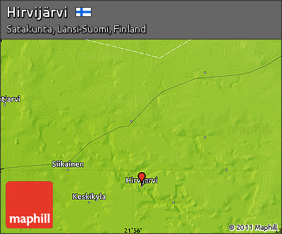 Physical Map of Hirvijärvi