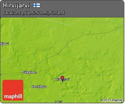 Physical Map of Hirvijärvi