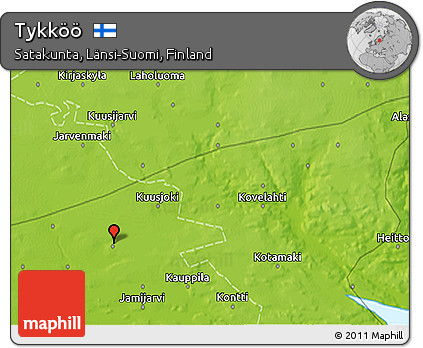 Physical 3D Map of Tykköö