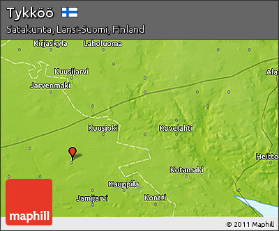 Physical 3D Map of Tykköö