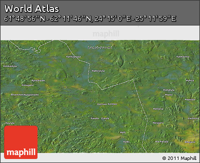 Satellite 3D Map of the Area around 62° 0' 21" N, 24° 43' 30" E