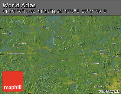 Satellite Map of the Area around 62° 0' 21" N, 24° 43' 30" E
