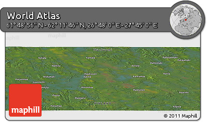 Satellite Panoramic Map of the Area around 62° 0' 21" N, 27° 16' 29" E