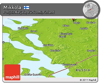 Physical Panoramic Map of Mikkola
