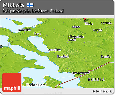 Physical Panoramic Map of Mikkola