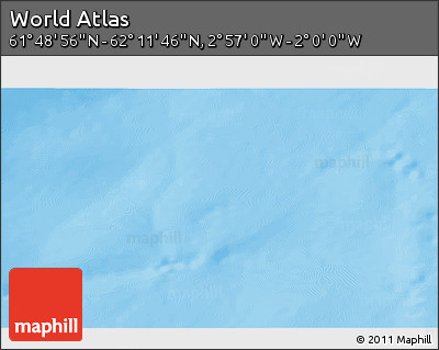 Physical 3D Map of the Area around 62° 0' 21" N, 2° 28' 30" W